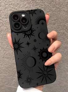 Handyhülle mit Sonnen und Mondmuster, kompatibel mit iPhone 15/15Pro/15Plus/15Promax - Verschiedenfarbig - Übersicht 2