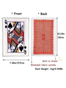 1入組撲克牌圖案寵物黑色創意吱吱作響寵物發聲玩具適用於狗狗適用於玩 - 黑色 - 查看 2