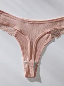 Shein Underwear&Sleepwear Basics 5packs Contrast Lace Panty Sexy Lingerie