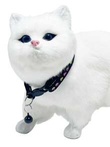 1pc Creative Bell Decor Pet Collar, Durable Black Pet Collar For Dog For Outdoor