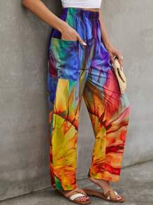 EMERY ROSE Allover Print Wide Leg Pants - Multicolor - View 3