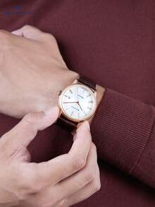 1pc Sea-gull Men's Business Simple Big Three-hand Steel Strap Automatic Mechanical Watch - White - View 8