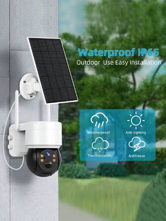 Reletech Solar Sicherheit Kamera Kabellos Outdoor, Wiederaufladbar Batteriebetrieben WiFi Überwachungskamera
