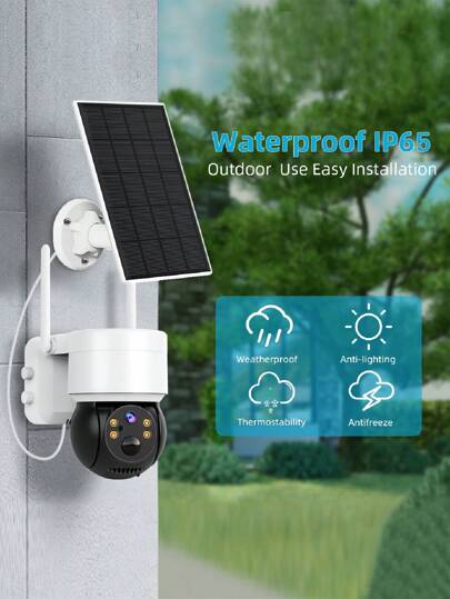 Reletech Solar Security Camera Wireless Outdoor, Rechargeable Battery Powered WiFi Surveillance Camera