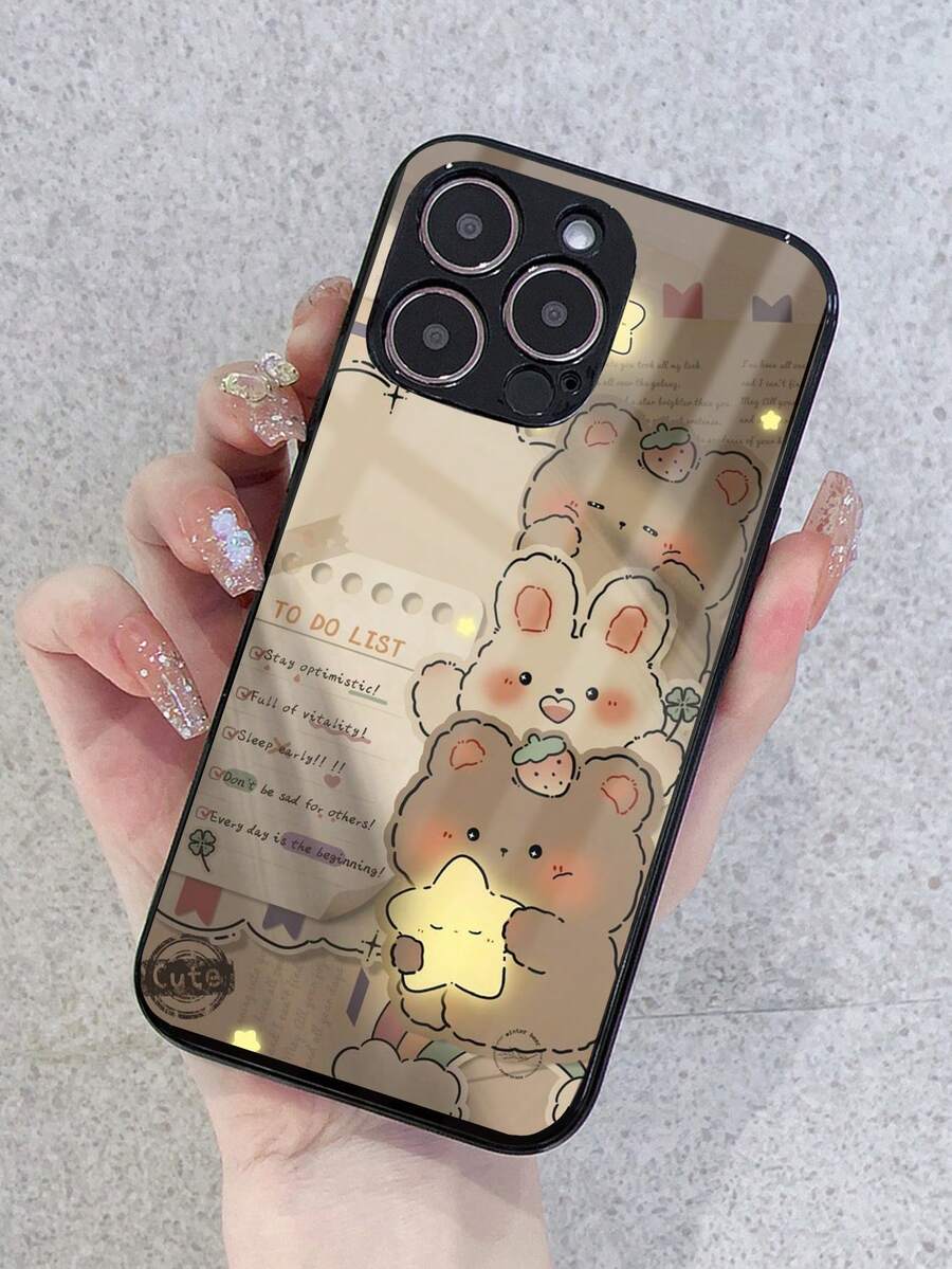 Cartoon Rabbit Print Phone Case - Multicolor - View 1