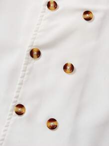 男孩雙排釦小高領襯衫和褲子 - 藍白色 - 查看 4