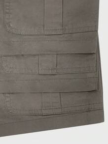 Flap Pocket Cargo Shorts - Grey - View 7