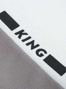 Manfinity Homme Men Letter Graphic Colourblock Polo Shirt - White - View 4