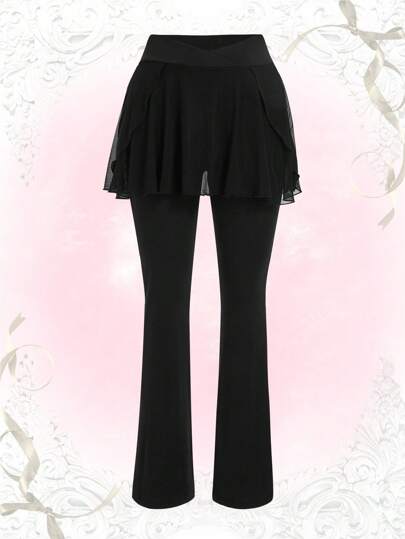 Solid Flare Leg Pants