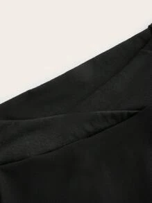 SHEIN Unity 素色喇叭褲 - 黑色 - 查看 3