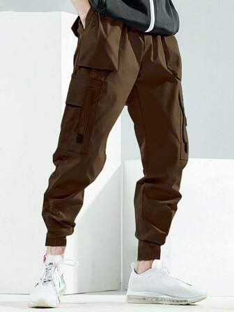 Homme Pantalon Cargo Poche À Rabat