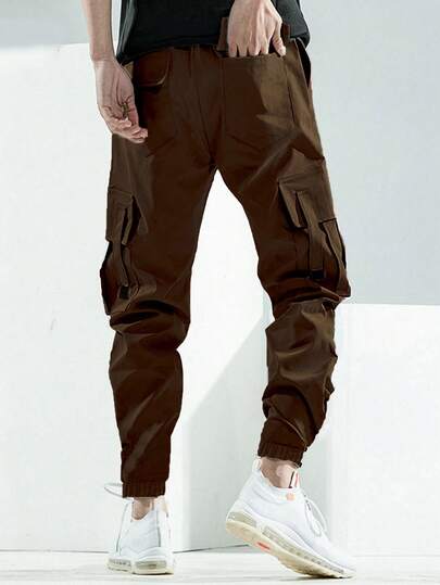 Homme Pantalon Cargo Poche À Rabat