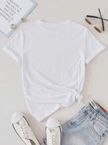 INAWLY Slogan Graphic Tee THE ELEMENTS OF MY Personalized Graphic Tees Women Tops - White - View 2
