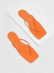 Dép bệt Nữ - Màu Cam cháy - Xem 4