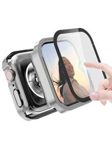 Waterproof Case Compatible With Apple Watch Case For Men And Women Straight Edge Waterproof, Drop-Proof And Scratch-Resistant Hard PC And Tempered Glass Screen Film Integrated Watch Case Compatible With Apple Watch 40/41/42/44/45/46/49MM Replacement Case Compatible With Apple Watch Series Ultra/10/9/8/7/6/5/4/SE Case, Sensitive Touch All-Round Protection Of The Watch From Damage