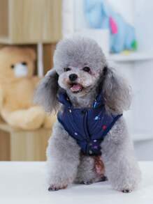 1 Ngôi Sao Dễ Thương và Các Hành Tinh In Hình Thú Cưng Áo Khoác Mùa Thu Dày Và Mềm Cho Thú Cưng Áo Khoác - màu đen - Xem 6