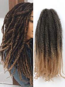 合成纖維圓蓬式髮型吹捲曲18英寸勾織彎曲可愛編織接髮 - 彩色 - 查看 1