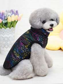 1 Áo Khoác Thú Cưng In Hình Chấm Bi Nhiều Màu Sắc Dễ Thương, Áo Khoác Thú Cưng Đen Mềm Mùa Thu - màu đen - Xem 2