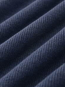 Manfinity Hypemode Men Solid Ribbed Knit Sweater Vest - Navy Blue - View 4