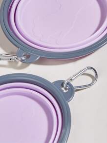 1入組便攜式可折疊寵物旅行碗，紫紅色創意寵物旅行碗貓狗戶外 - 淡紫色 - 查看 3