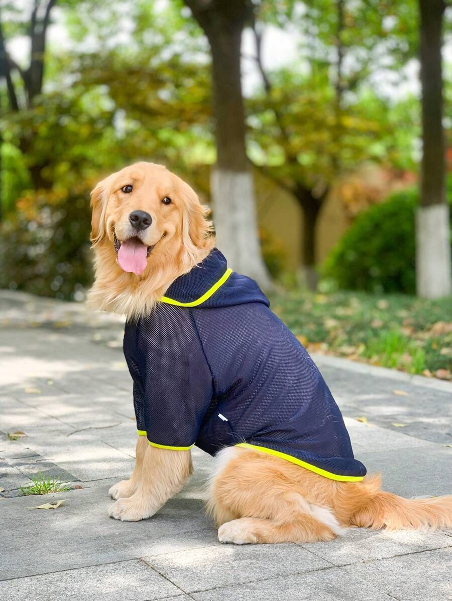 1 Áo Dễ Thương Thiết Kế Dạng Lưới Áo Thoáng Khí, Áo Thú Cưng Màu Xanh Hải Quân Mềm Mại Cho Chó Mèo Vào Mùa Thu - Màu xanh hải quân - Xem 1