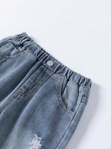 SHEIN Jeans casual strappati e consumati, adatti a tutti per ragazzi giovani
