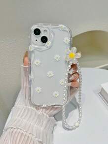 Ốp điện thoại trong suốt họa tiết hoa cúc Apple mùa hè, kèm dây đeo, tương thích với iPhone 15/15Pro/15Plus/15Promax, chống nước, chống sốc, chống rơi, chống trầy xước. Phiên bản quốc tế, không phải phiên bản nội địa. - Nhiều màu - Xem 2