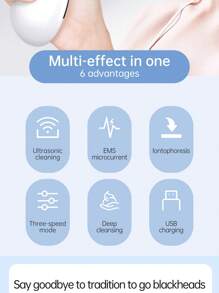 Batidor De Cara, Espátula De Piel, Limpiador De Poros, Removedor De Puntos , Herramientas De Belleza, Máquina Para Palear, Máquina De Pelar Ultrasónica, Equipo De Belleza Doméstico, Instrumento De Belleza, Para Limpieza Profunda Facial, Herramienta De Cuidado De La Piel, Suministros De Hogar Y Escuela Y Viajes - Negro - Ver 4