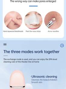 Batidor De Cara, Espátula De Piel, Limpiador De Poros, Removedor De Puntos , Herramientas De Belleza, Máquina Para Palear, Máquina De Pelar Ultrasónica, Equipo De Belleza Doméstico, Instrumento De Belleza, Para Limpieza Profunda Facial, Herramienta De Cuidado De La Piel, Suministros De Hogar Y Escuela Y Viajes - Negro - Ver 18