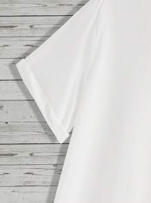 Manfinity Homme 男士山圖案T恤 - 白色 - 查看 4