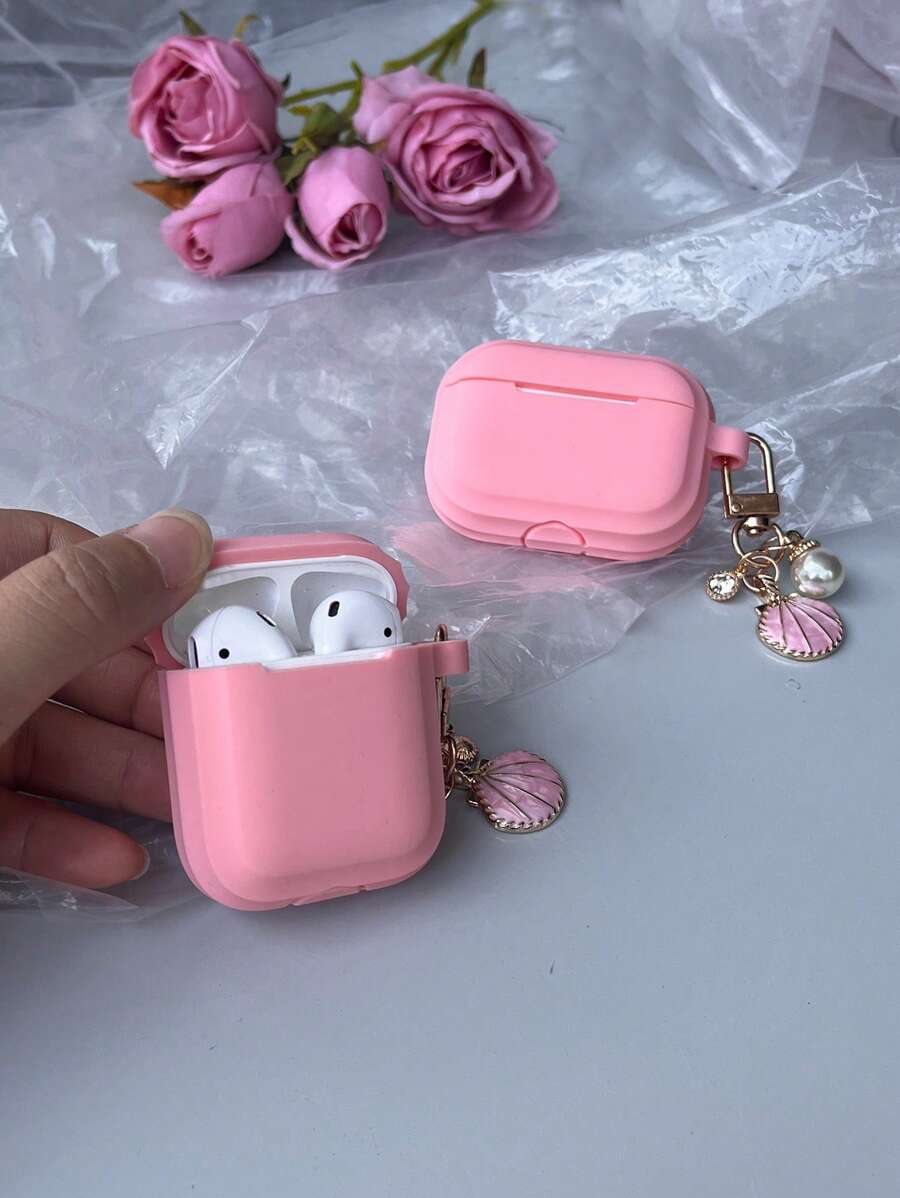 貝殼吊墜耳機殼適用於Airpods - 粉色 - 查看 1