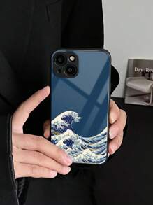 Sea Wave Glass Phone Case,International Version, Not The Domestic Version - Multicolor - View 1