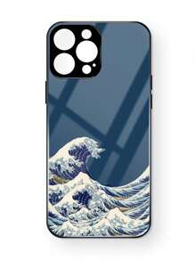 Sea Wave Glass Phone Case,International Version, Not The Domestic Version - Multicolor - View 3