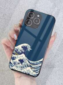 Sea Wave Glass Phone Case,International Version, Not The Domestic Version - Multicolor - View 5
