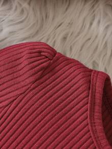 Đầm em bé Nơ trước Hoa - Màu Đỏ Sâu - Xem 8