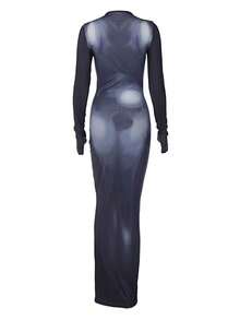 Vestido ajustado mapa de calor corporal con estampado de cuello alto - Multicolor - Ver 2