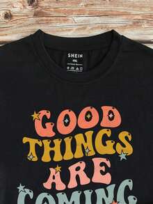 Plus Slogan Graphic Tee - Black - View 6