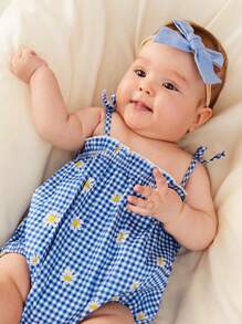 Cozy Pixies 嬰兒嬰兒花卉和格子印花吊帶連體衣 - 彩色 - 查看 5