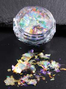 美人魚虹彩美甲藝術閃光亮片貼紙套裝，6 盒全息閃亮片狀粉閃光凝膠拋光裝飾適用於指甲沙龍 - 彩色 - 查看 4