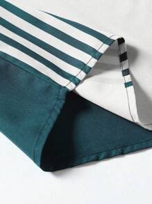 Manfinity Homme Áo sơ mi Nam Nút phía trước Sọc Giải trí - Màu xanh lá cây đậm - Xem 6