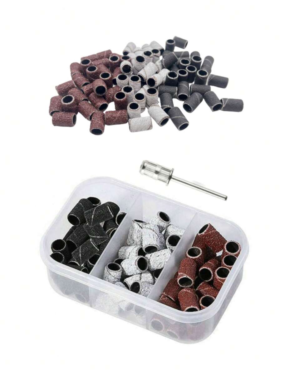 3色/套美甲打磨帶套裝，用於去除丙烯酸、死皮和拋光 - 彩色 - 查看 1