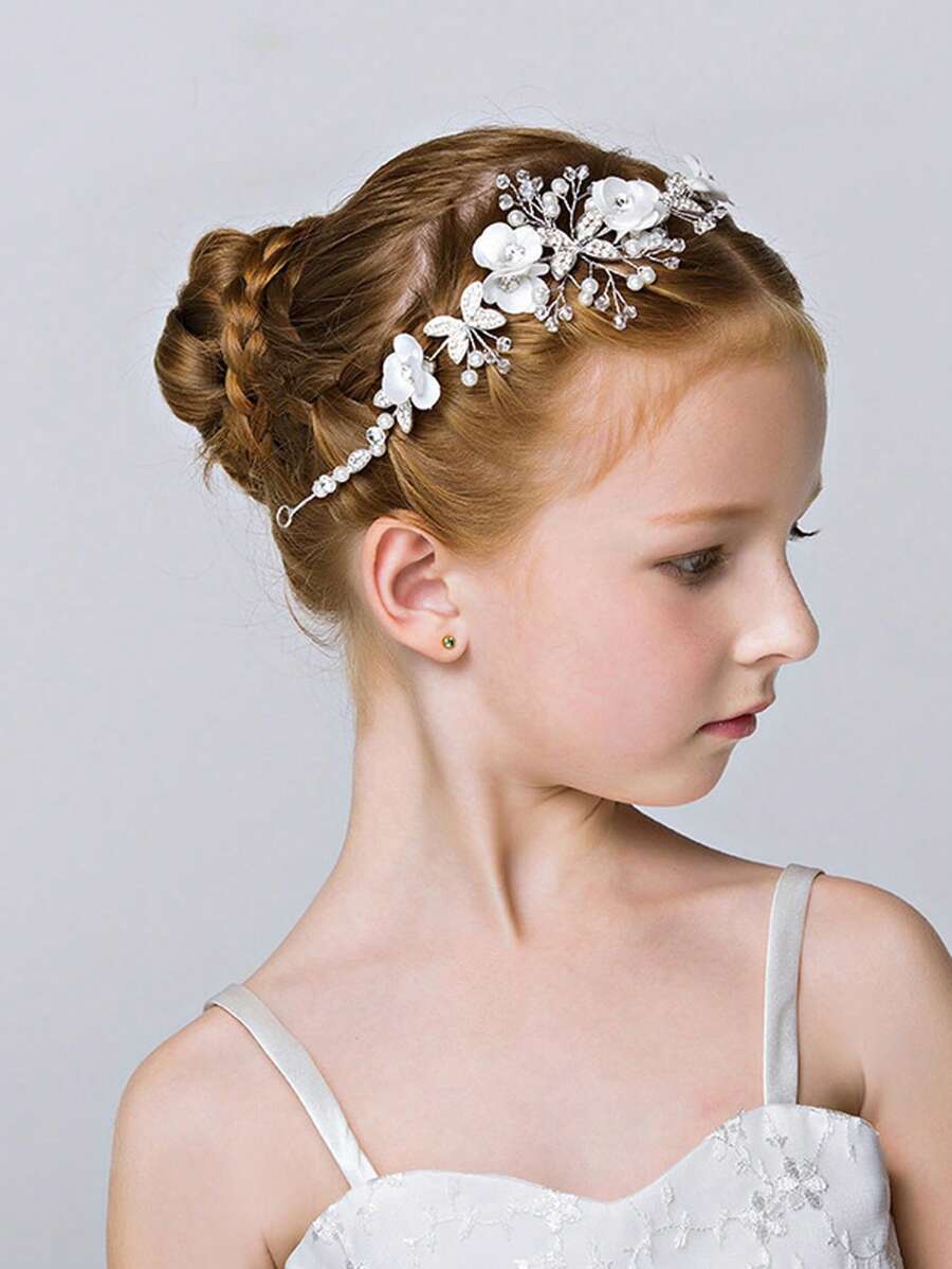 1pc Girls Children Princess Headband Hair Accessory, White, For Dance & Birthday - White - View 1