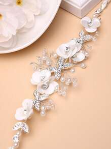 1pc Girls Children Princess Headband Hair Accessory, White, For Dance & Birthday - White - View 2