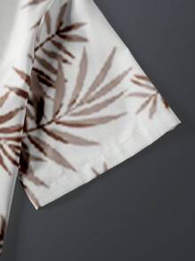 Manfinity Dauomo 男士熱帶圖案襯衫 - 白色 - 查看 4