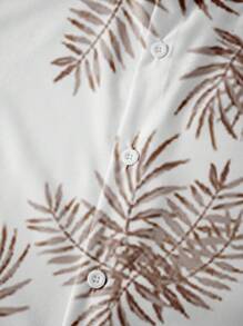 Manfinity Dauomo 男士熱帶圖案襯衫 - 白色 - 查看 5