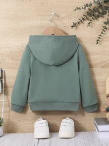 SHEIN Áo nỉ in hình gấu cho bé trai - Màu xanh Bạc hà - Xem 2