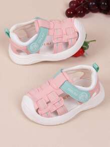 Summer Baby Soft Bottom Breathable Hollow Out Anti-slip Learning Walk Sandals - Pink - View 1