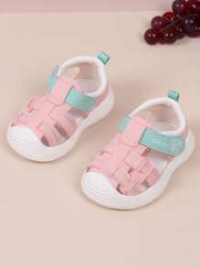Summer Baby Soft Bottom Breathable Hollow Out Anti-slip Learning Walk Sandals - Pink - View 3