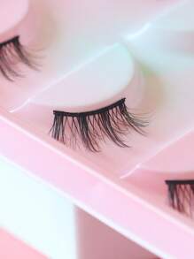 Lông mi giả, 5 cặp Lông mi giả nửa mắt Mắt mèo Lông mi giả lông chồn tự nhiên Trang điểm tự nhiên Lông mi giả cho bữa tiệc hóa trang - màu đen - Xem 5