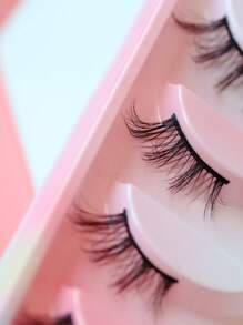 Lông mi giả, 5 cặp Lông mi giả nửa mắt Mắt mèo Lông mi giả lông chồn tự nhiên Trang điểm tự nhiên Lông mi giả cho bữa tiệc hóa trang - màu đen - Xem 6
